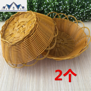 馍筐馒头篮子早餐油馍头水煎包烙饼水果篮藤编收纳篮笸箩筐子 三维工匠 褐色2---馍筐