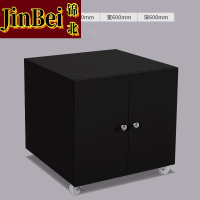 锦北打印机矮柜办公室铁皮文件储物活动柜资料收纳柜子 0.5mm黑600高