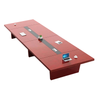 迅迈 3000*1350*760mm办公会议桌 长条桌洽谈桌 贴实木皮大型会议室油漆开会会客桌