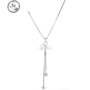 流苏超仙锁骨项链女潮纯银小众锁骨链简约气质网红银项链脖链吊坠 JiMi 银色项链一条