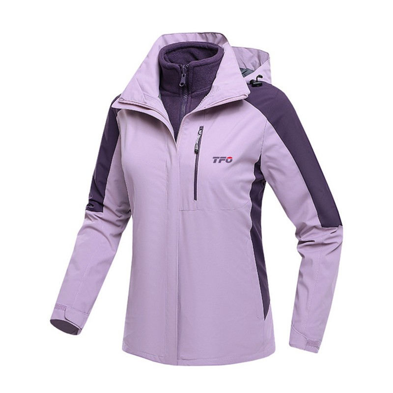 TFO三合一抓绒冲锋衣女款丁香紫(S-3XL 购买时在收货地址处备注尺码)