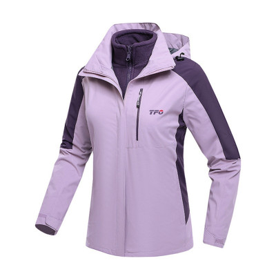 TFO三合一抓绒冲锋衣女款丁香紫(S-3XL 购买时在收货地址处备注尺码)