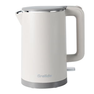 格来德 (Grelide)烧水壶HD1010酒店宾馆电水壶小型1升电热水壶学生宿舍304不锈钢热水壶双层防--岩灰色