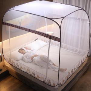 美帮汇新款免安装蒙古包蚊帐床上1.8m床儿童防摔防蚊罩床1.2米床家用1.5