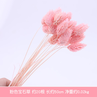 干花玻璃花瓶摆设小清新家居客厅插花束干花装饰摆件-G粉色宝石草一束约20根