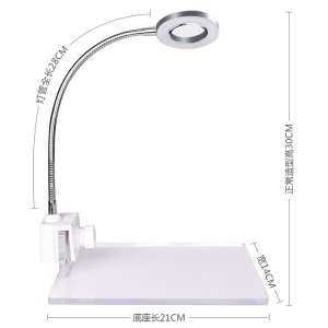 鱼缸灯架圆型鱼缸专用异型缸用灯小鱼缸乌龟缸灯金鱼缸水族箱照明 3w白光鱼缸灯架《白色》 默认尺寸