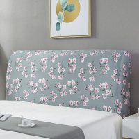 床头罩套床头套软包防尘罩靠背罩子保护套1.8米弹力布1.5床北欧风 繁花朵朵 1.5米(适合1.4-1.7米床头使用)