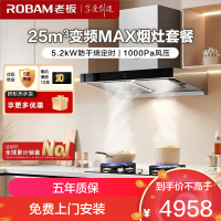 老板(ROBAM)烟灶套餐 25m³油烟机燃气灶套装 顶吸油烟机套装 烟灶套装5.2kW定时灶具 65X3S+51B0A
