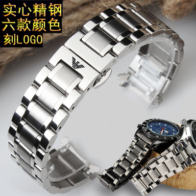 代用阿玛尼表带AR59195920590559065890男女钢带表链20/22mm