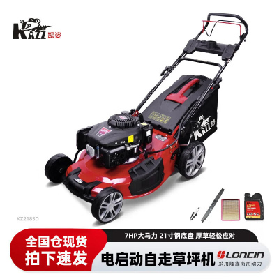 凯姿(KAZZ)电启动割草机汽油机隆鑫动力除草机21寸自走草坪修剪推草机打草机KZ218SD 单位:台