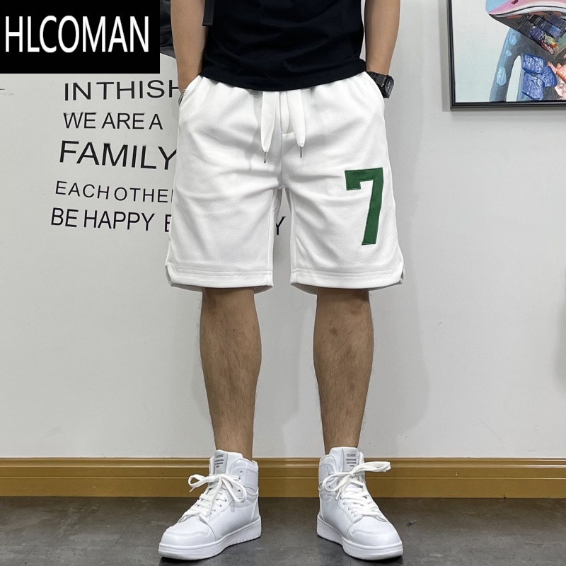 HLCOMAN2025年夏季五分短裤男士宽松潮牌百搭休闲运动裤子痞帅韩版沙滩裤