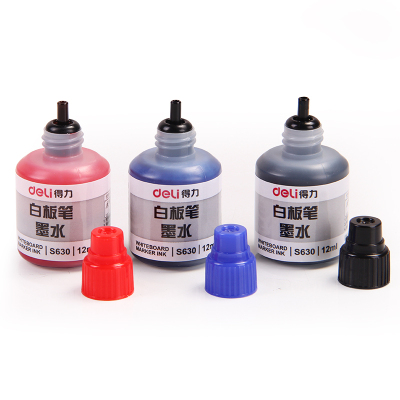 得力(deli)S630白板笔墨水12ml10瓶可加墨白板笔墨水补充液可擦水性墨水白板笔专用补充液
