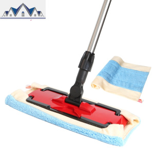 平板拖把亲洁晶晶家用平拖把木地板拖把夹毛巾地拖墩布拖布 三维工匠 红色