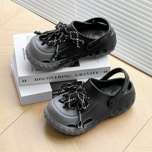 5.0踩屎感时装女士凉鞋夏季EVA厚底增高透气防滑大码花园女拖鞋