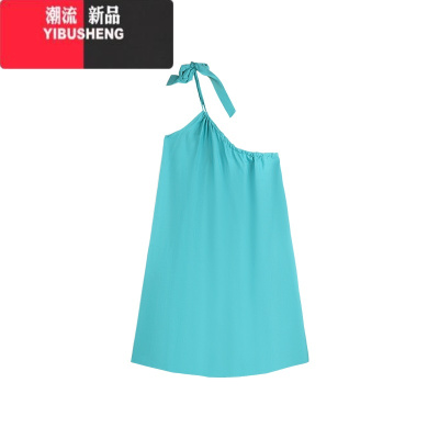 YIBUSHENG露肩海边度假连衣裙女季2023系带设计感小众沙滩裙长裙吊带裙子