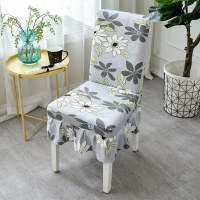 家柏饰(CORATED)弹力椅垫套装餐椅套欧式家用简约通用凳子套餐桌椅子套罩布艺 繁花似锦(6个装)裙摆+绑绳款