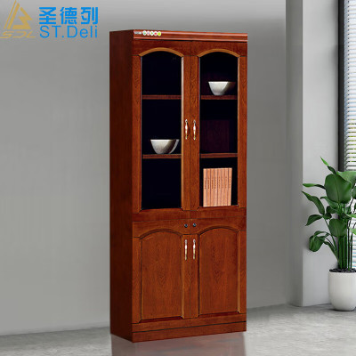 圣德列书柜文件柜油漆实木贴皮办公资料档案柜储物柜两门