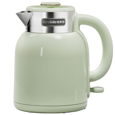 格来德(Grelide) D2315烧水壶304不锈钢家用电水壶热水壶1.5L一体无缝双层防烫电热水壶自动断电 豆蔻绿