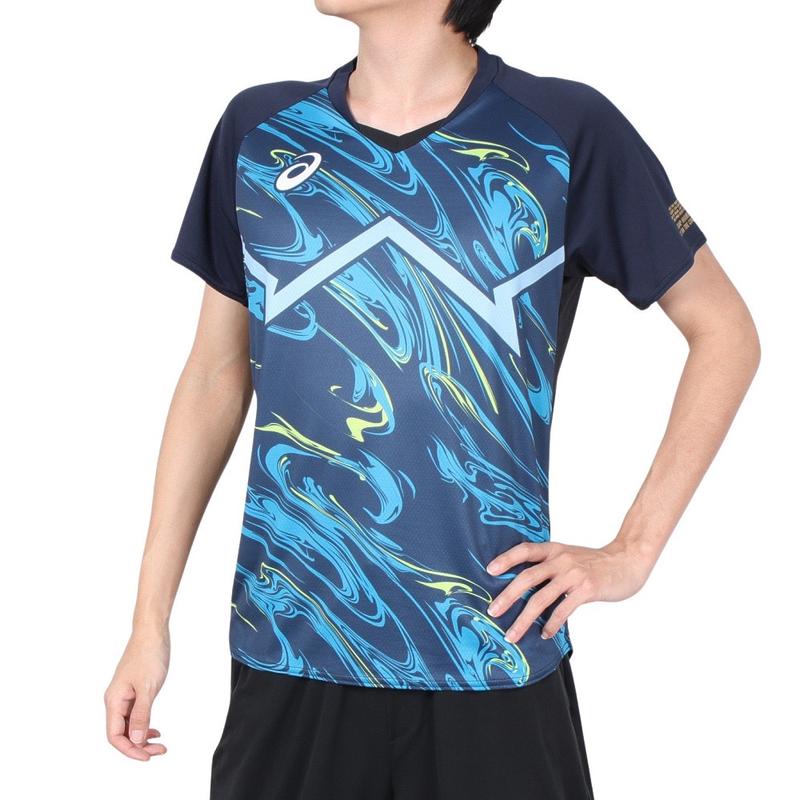 Asics男款运动T恤排汗速干酷感半袖 volleyball graphic衬衫