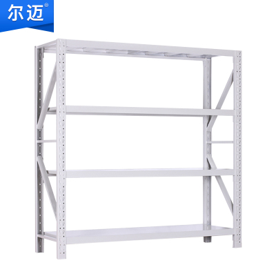 尔迈 中型仓库货架400KG/层重型仓储展示架工厂置物架 灰色2*0.6*2=4层