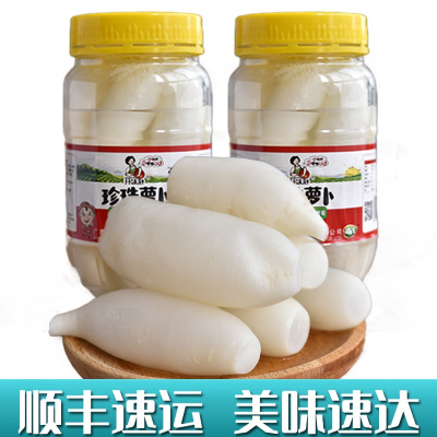 广西酸萝卜酸野820gX2瓶装酸辣萝卜榨菜下饭菜泡菜酸甜爽口泡萝卜靖茂珍珠萝卜泡酸靖西特产零食萝卜