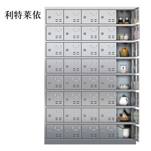 利特莱依304不锈钢食堂带锁餐具柜40门碗柜钥匙锁1800*1200*300