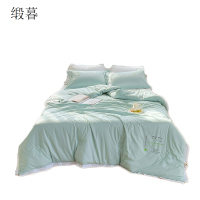 缎暮 亲肤舒适抗菌大豆纤维空调夏凉被 多款可选 180*220CM/2.8斤 条(薄荷绿)