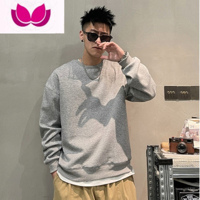 七斓卫衣男春新款情侣潮流长袖纯色打底衫港风宽松休闲百搭上衣