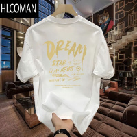 HLCOMAN2025新半袖休闲字母男士短袖t恤夏季体恤宽松百搭上衣T