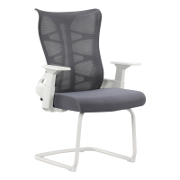 翌嘉 YJ-20088 办公椅人体工学椅会议椅 白色中背款弓形椅