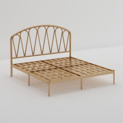 北欧现代简约环保铁艺床铁架轻奢双人单人成人ins风1.2 1.5 1.8米