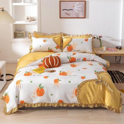 美帮汇公主风四件套床单被套三件套单双人床上套件少女心蝴蝶结床上用品