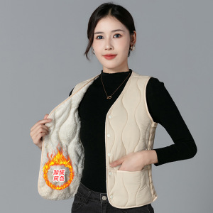 新款秋冬棉马甲女士加绒加厚大码坎肩中老年内穿保暖背心女宽