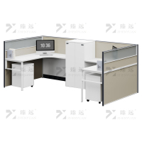 臻远 ZYGW-132屏风工作卡位职员桌办公桌含活动柜 U型四人位