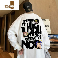 YANXU美式卡通长袖T恤男生秋季新款卫衣圆领潮牌青少年内搭打底衫