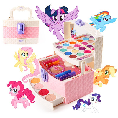 杜丽莎儿童化妆品套装公主彩妆盒女孩玩具女童宝宝指甲油宝莉开心乐园手提箱送化妆刷+指甲油