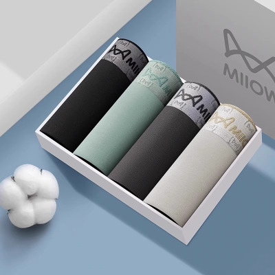 猫人男士内裤纯棉男生透气抗菌男式四平角裤衩大码裤男2025款