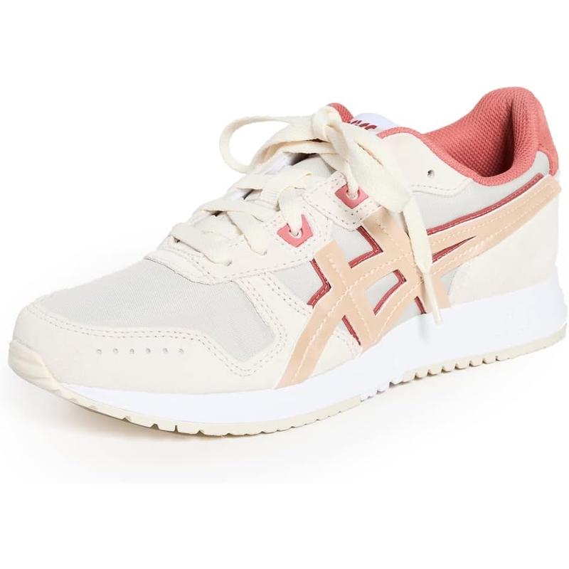 亚瑟士(ASICS)女士跑步鞋轻便舒适网布拼接复古休闲运动鞋