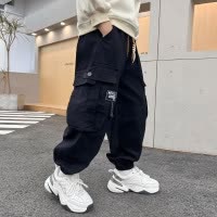 儿童装男童裤子春秋款新款中大童秋季工装长裤休闲裤男孩秋装