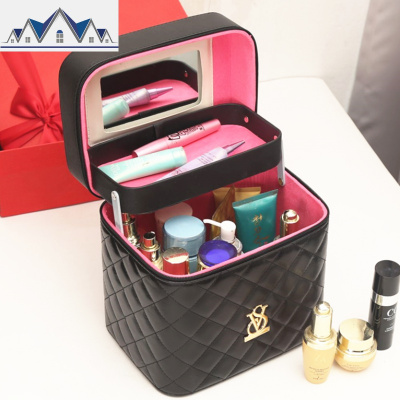 化妆包大容量小号随身便携韩版双层化妆品收纳盒旅行网红女化妆箱 三维工匠收纳包