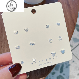 JiMiS925银针基础百搭小耳钉套装2021年新款潮小巧精致学生养耳洞耳环