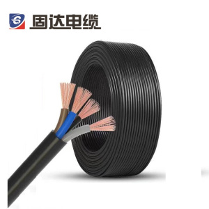 固达电缆 阻燃软护套电线 ZR-RVV-3*6+1*4 卷