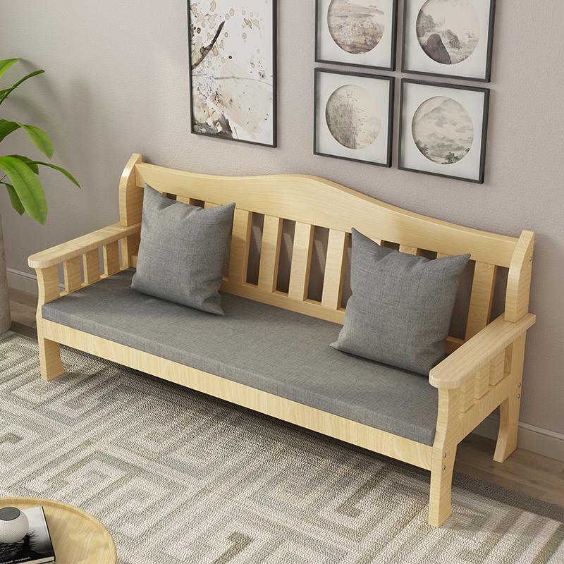 木沙发组合简约现代三人双人位出租屋小户型沙发客厅阳台沙发椅