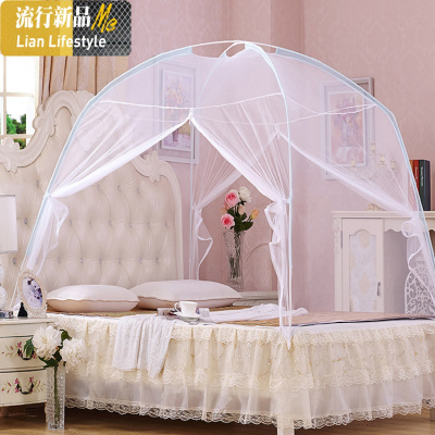 蚊帐蒙古包1.5m1.8m1.2m床双人防摔学生宿舍支架拉链加密网红双 三维工匠