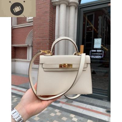 新款二代真皮女包mini凯莉包单肩斜挎手提女包迷你百搭凯利女包包艾狄伊娃女斜挎包