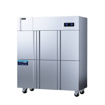 汇泉六门双温冰柜HURF6-GD 1400升大容量节能商用冷风柜220V461W高效制冷