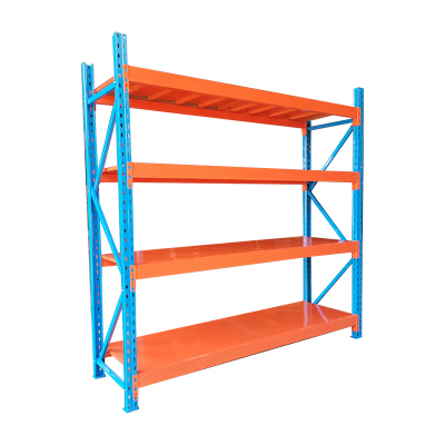 臻远 ZY4121557重型货架置物架四层主架 蓝+橘红 2000*600*2000mm 800kg