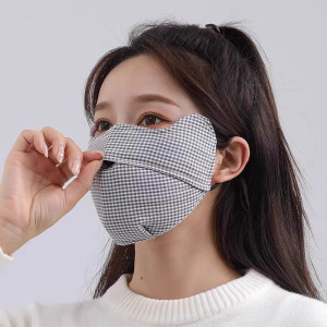 冬季高颜值加厚口罩女保暖开口护眼角防寒纯棉可水洗护脸面罩