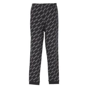 KENZO男款休闲直筒棉质Logo印花裤秋冬潮流百搭男士长裤