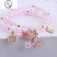 JiMi女童手链少女手环饰品女孩亲子卡通公主仿水晶手镯可爱小挂件手串